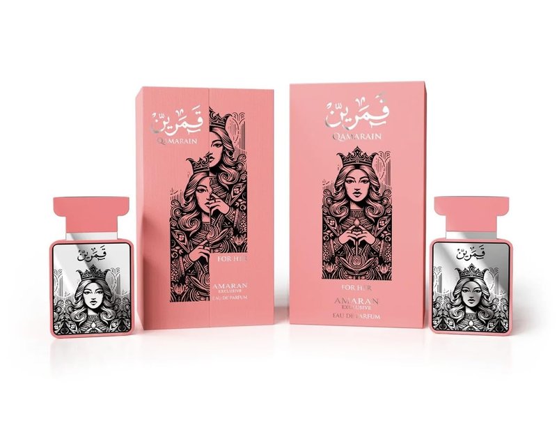 Qamarain for Her eau de parfum 3.4 oz by Amaran – luxury women’s fragrance made in Dubai – notes of mango, orange blossom, coconut, vanilla and amber – long-lasting elegant perfume