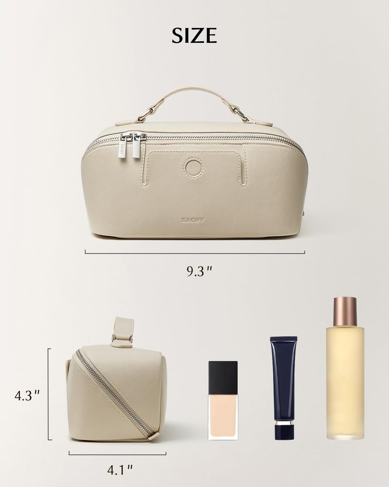 EACHY Makeup Bag, Large Capacity Provence Travel Toiletry Bag, Waterproof Cosmetic Bags for Women Large Capacity Makeup Pouch with Divider and Handle