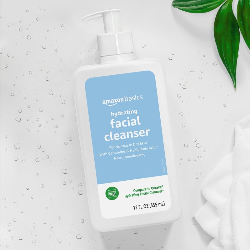 Hydrating Facial Cleanser - Fragrance-Free with Ceramides | Non-Comedogenic, 12 Fl Oz