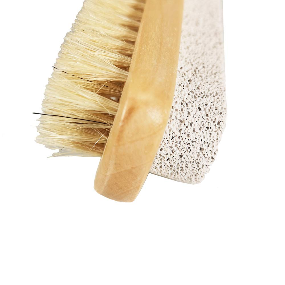 esowemsn 1pc Callus Corn Foot File Remover Pumice Stone Brush Foot Scrubber Exfoliator Double Side with Pumice Stone and Bristle Brush Heel Scraper Pedicure File Removes Dead Skin for Men Women