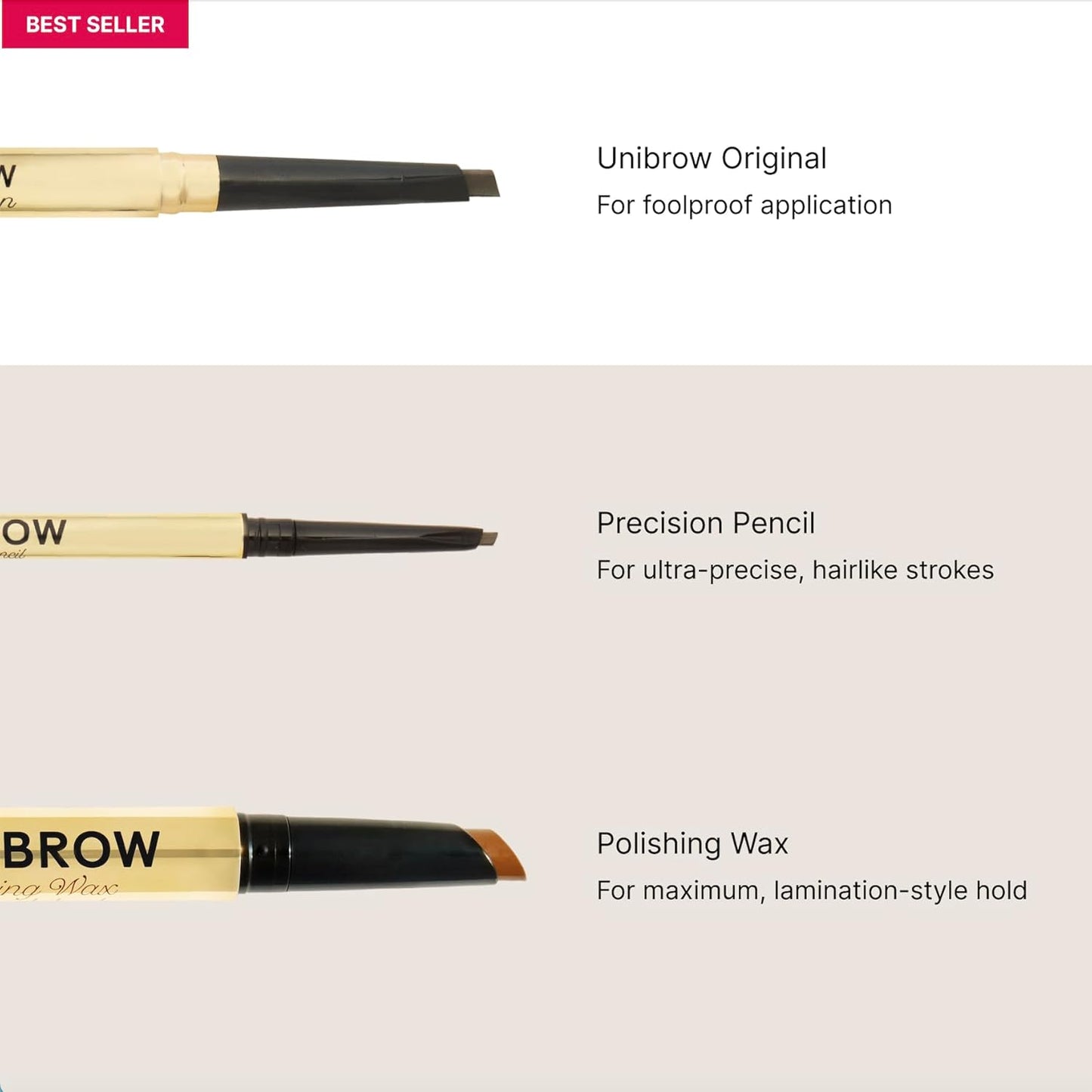 Winky Lux Eyebrow Pencil - Dual-Ended Waterproof Brow Definer with Spoolie | Universal Shade for Natural Brows (Brown, Blonde, Taupe)