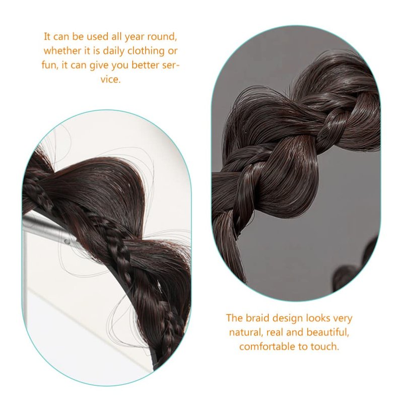 Uonlytech Braided Headband with Teeth Synthetic Hair Braid Hairband Hair Accessory for Women Comfortable Natural Look Hoop for Daily Wear Sports and Parties