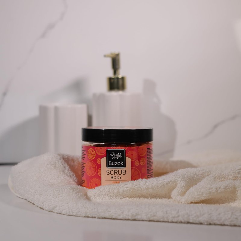Citrus Body Scrub – Exfoliating Salt Scrub for Body Cleansing & Smoothing – Fresh Citrus Scent – For Shower & Bath Use
