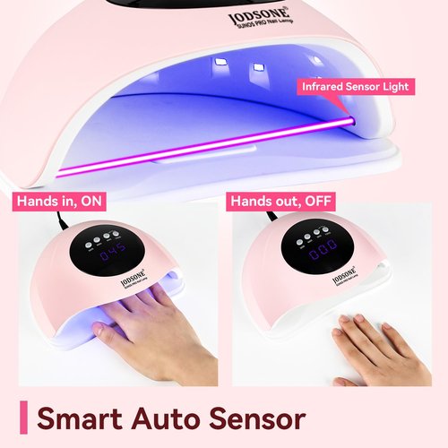 JODSONE U V LED Nail Lamp, Nail Dryer for Gel Polish, Led Light with Automatic Sensor & 4 Timers