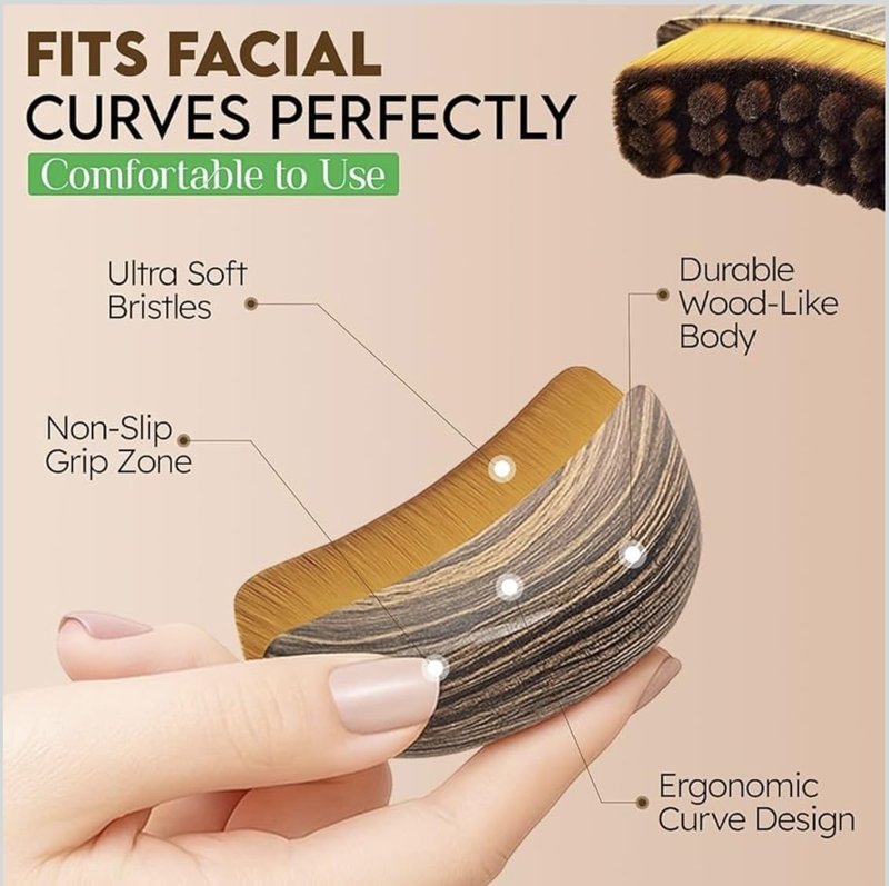 Wutre 2 Pcs Lymphatic Drainage Face Brush for Facial Contouring & Sculpting - Natural Soft Bristle Face Dry Brush for Anti-Puffiness & Detox - Jawline, Chin & Neck Massager for Skin Radiance & Lifting