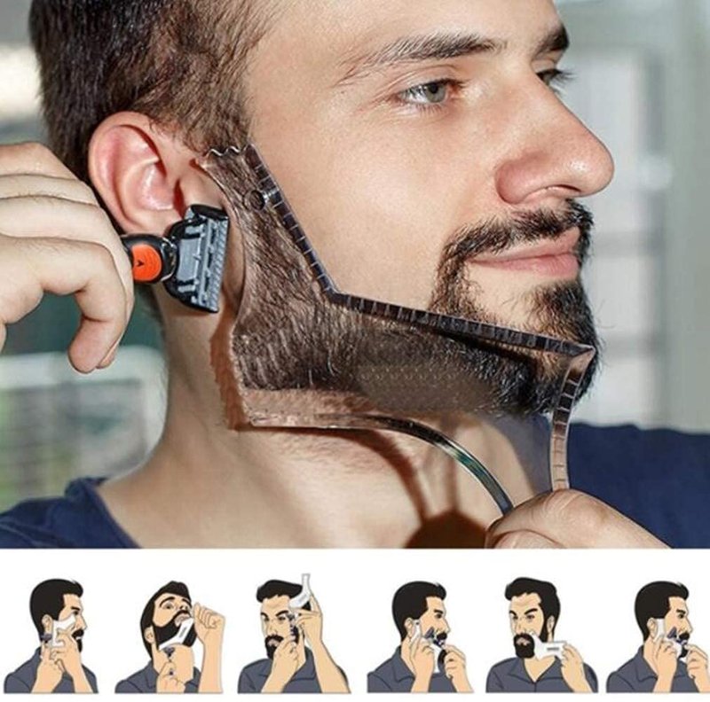 MIKEBE Beard Shaping & Styling Tool With Comb for Perfect line up & Edging For Men's Jaw Cheek/Neck Line, Symmetric/Curve/Step Cut Works with Any Beard Razor Electric Trimmers or Clippers