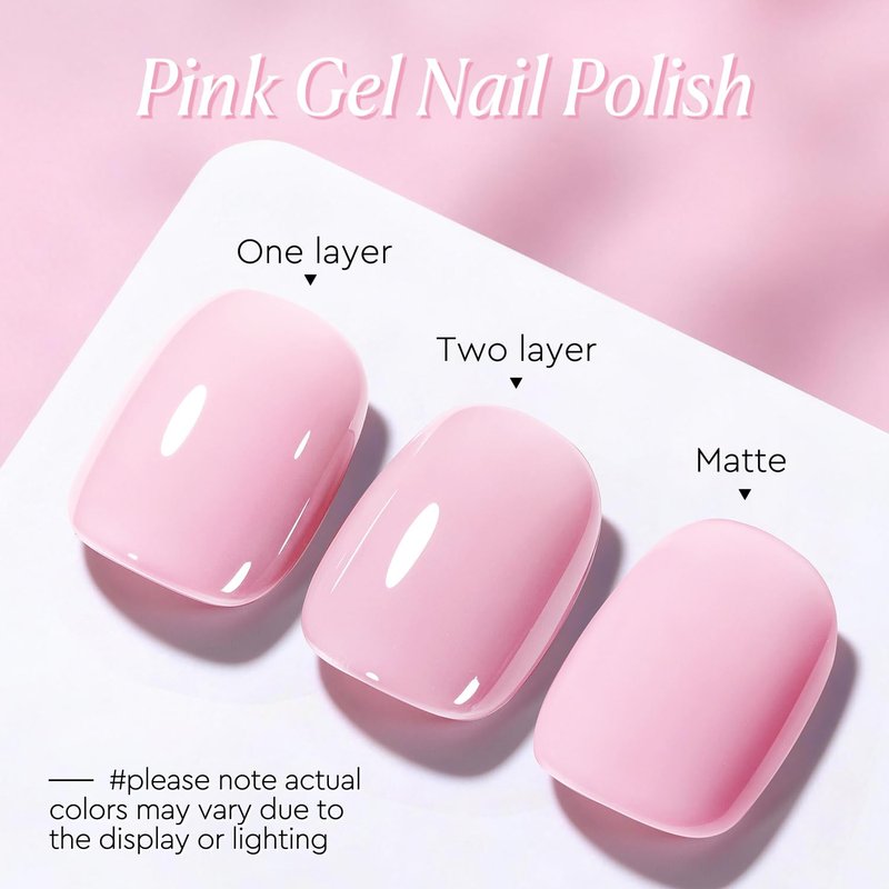 AZUREBEAUTY Gel Nail Polish - Light Pink Cream, High Gloss Opaque 18ML | Soak Off UV/LED for Manicure & Nail Art