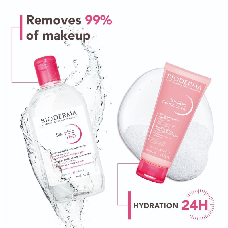 Bioderma Sensibio H2O 500ml + Sensibio Foaming gel 100ml - Soothing Cleansing Bundle