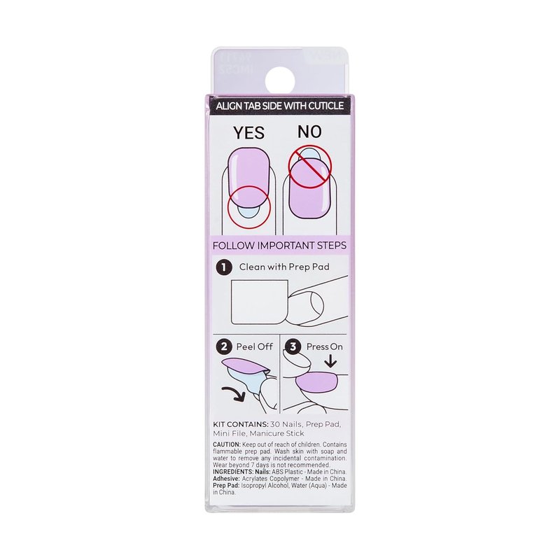 Impress Color Ombre Press On Nails - 'Take A Chance' Purple Short Oval | Chip Proof & Smudge Proof