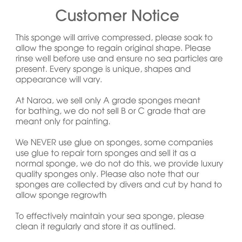 Naroa Soft Natural Sea Sponge | Gentle Loofah for Bathing Smooth Skin | Unbleached Shower Body Scrubber Puff | Bath & Spa (Medium)