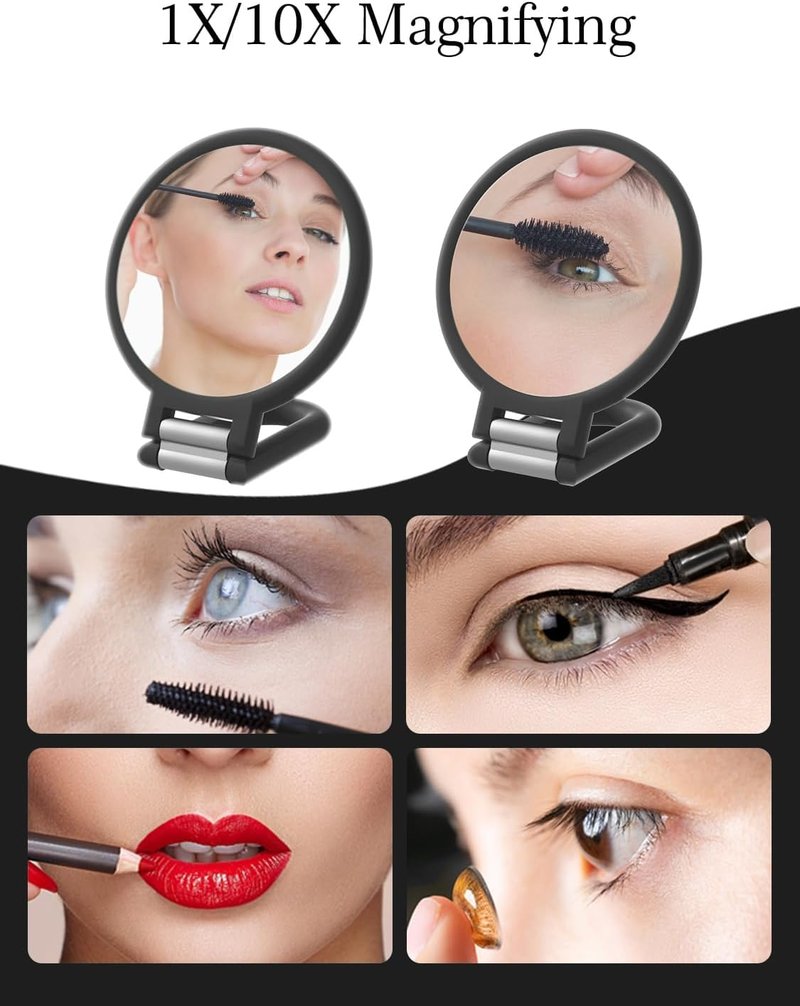 Skiennix 15x Magnifying Handheld Mirror - Double-Sided, Adjustable Rotation for Travel & Makeup