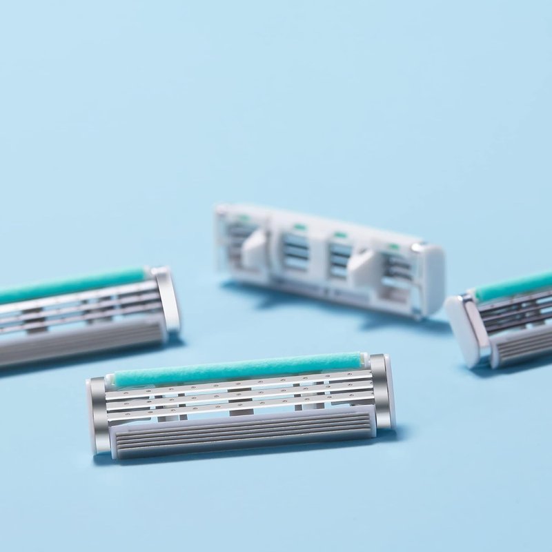 Dolly Razor Cartridge Refills for Women - 3-Blade Design, 4 Count | Green YDNDT01