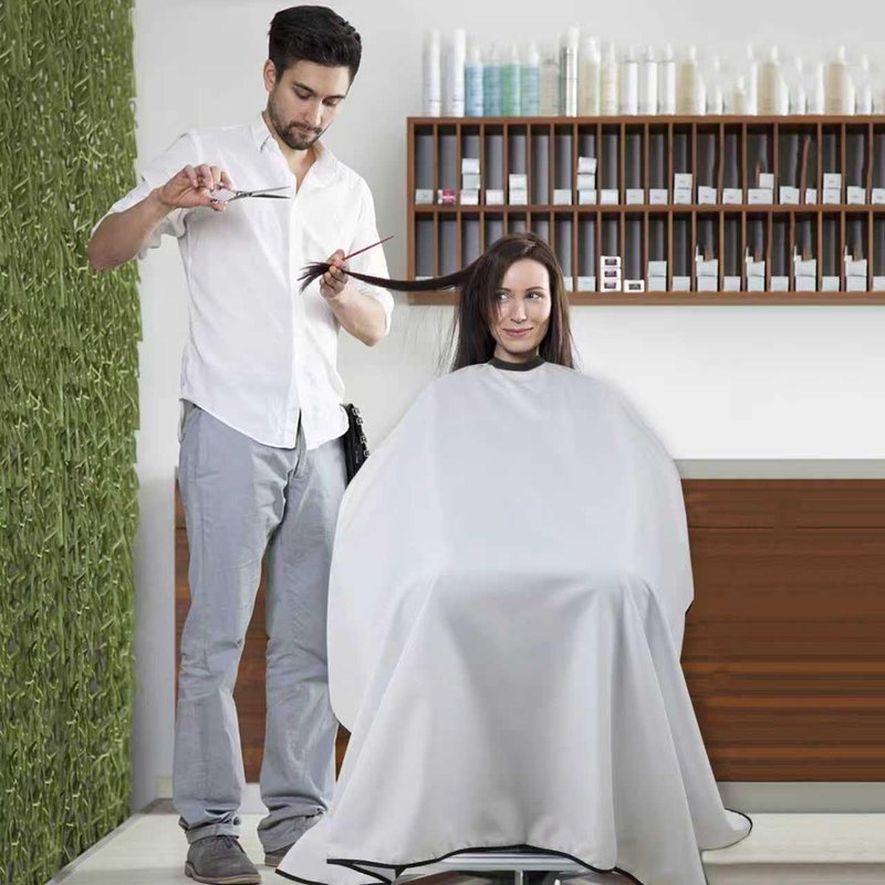 YELEGI Professional Hair Cutting Cape(2Pcs), Salon Barber Cape with Adjustable Snap Closure, Waterproof Hair Dye Color Cape Hair dressing stylist apron (White)