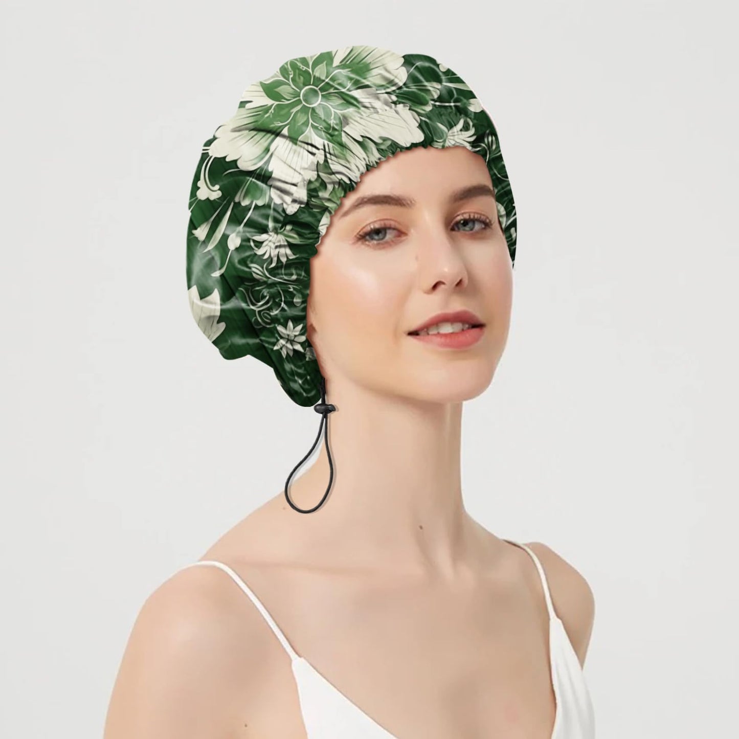 Zewurtuw 2 PCS Shower Cap Adjustable Reusable Double Waterproof Layer Elastic Hair Bath Cap Cute Aesthetic for Women Girls-Multicolour