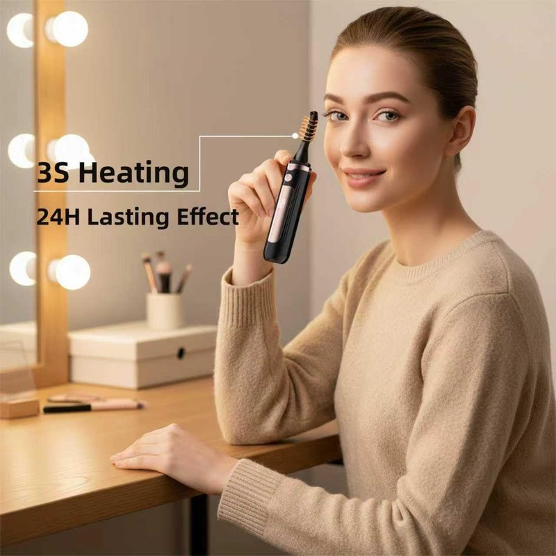 2026 Heated Eyelash Curler-USB Rechargeable Electric Eyelash Curler- Eyelash Curlers Heated 3s - 24 Hours Long Lasting- with Led Display for Women Girls-White