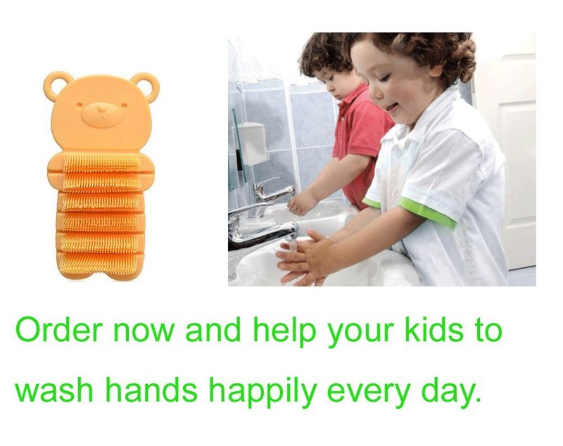 JINCH Nail Scrubber Brush Kids, Finger Nails Scrub Scrubbing Cleaning Washing Brushes with Soft Bristle for Baby and Children, Animal Style and 2 Colors Choice (Yellow)