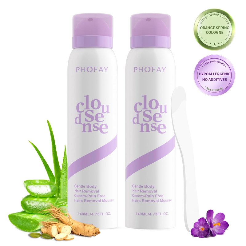 PHOFAY Hair Removal Cream for Sensitive Skin – Fast-Acting Formula with Aloe & Hyaluronic Acid | 2 oz Spray
