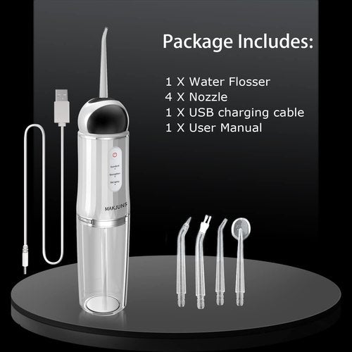 Water-Flosser-Cordless-Teeth-Cleaner Somall Water Dental Flosser with 3 Modes 4 Jets Rechargeable Dental Oral Irrigator for Home Travel (Premium Black)
