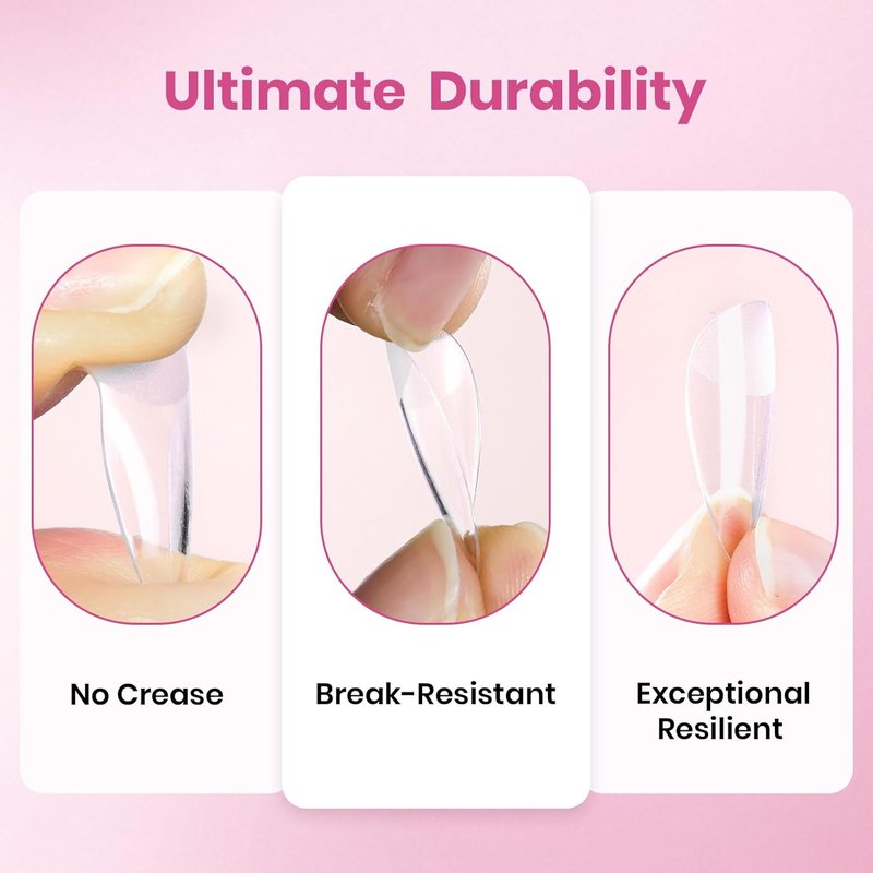 Beetles Gel Nail Tips - Square Coffin Medium 320pcs | Pre-Etched Half Matte Full Cover for Easy DIY Extensions