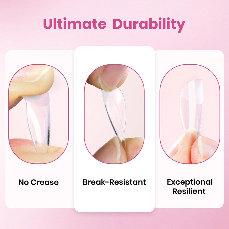Beetles Gel Nail Tips Flat-X - Square Coffin Short, 320pcs 16 Sizes, Pre-Etched Half Matte Full Cover Soft Acrylic False Nail Tips Easy DIY Press on Nail Extension Salon for Flat & Natural Nail Beds