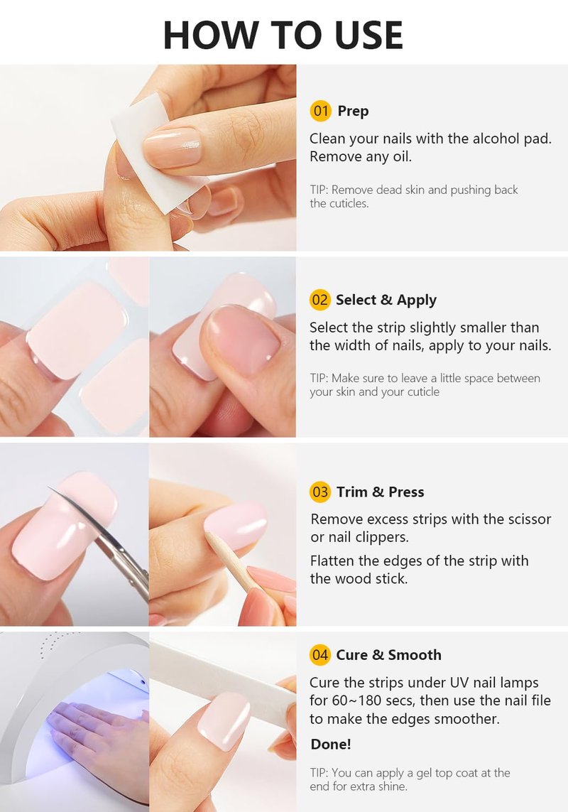 Gel Nail Strips - Semi-Cured Holographic Chrome Design | Easy Application, Salon Quality, Laser Rainbow
