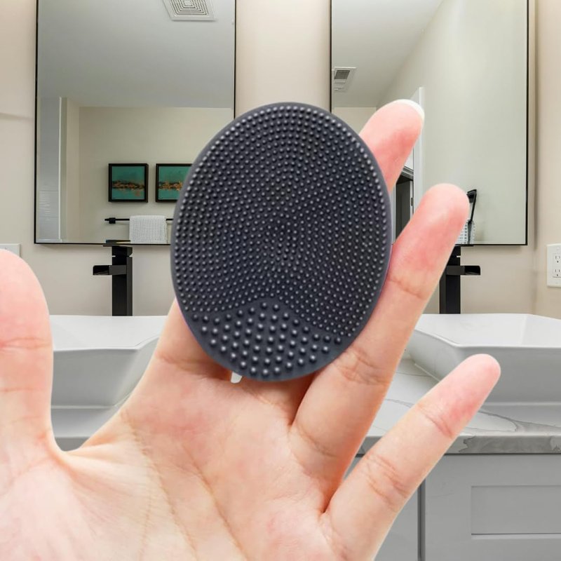 The Soaping Factory Silicone Face Scrubber, Black, Soft Facial Cleansing Brush and Exfoliating Pad for Blackheads, Acne, and Pore Cleansing, 6 Pack