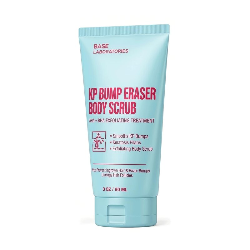 Base Laboratories Ingrown Hair - KP Bump Exfoliating Body Scrub - with AHA+BHA - Keratosis Pilaris Treatment - Daily Skin Exfoliant - Helps Reduce Strawberry Skin & Razor Bumps - Men & Women 3oz
