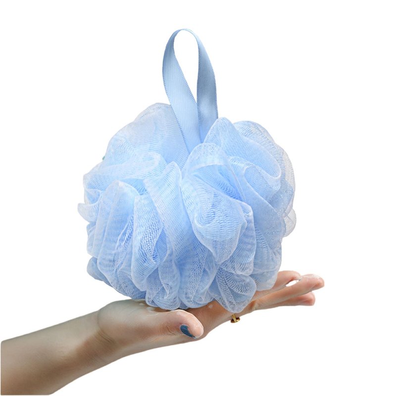 SEVENHEAD Bath Sponge Shower Loofahs,Blue,50g/Piece,Mesh Pouf Bath Scrunchies Body Wash Puff(Set of 4)