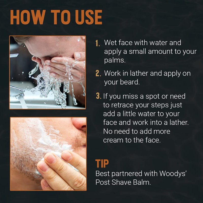 Woody's Shaving Essentials, Shave Lather for Men - Rich & Creamy Shave Foam, Shaving Cream for Men, Reduced Irritation, 6 fl oz