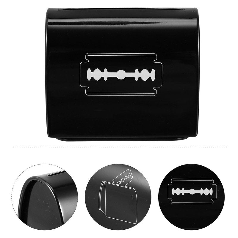 Uonlytech 2pcs Blade Storage Box Blades Dispenser Case Safe Storage Bank for Blades Safety Disposable Razors for Men Blades Disposal Collect Container Water Dispenser Household Travel Iron