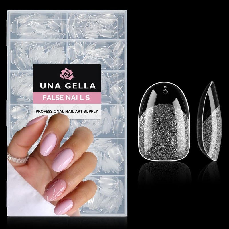 Oval Round Gel Nail Tips - 504pcs Half Matte Short Nail Extensions | 12 Sizes for Press-On Nails