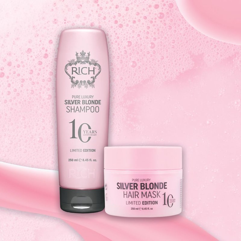 RICH Pure Luxury Silver Blonde Hair Mask - Purple Treatment for Blonde & Gray Hair - 8.45 Oz | Vegan Formula