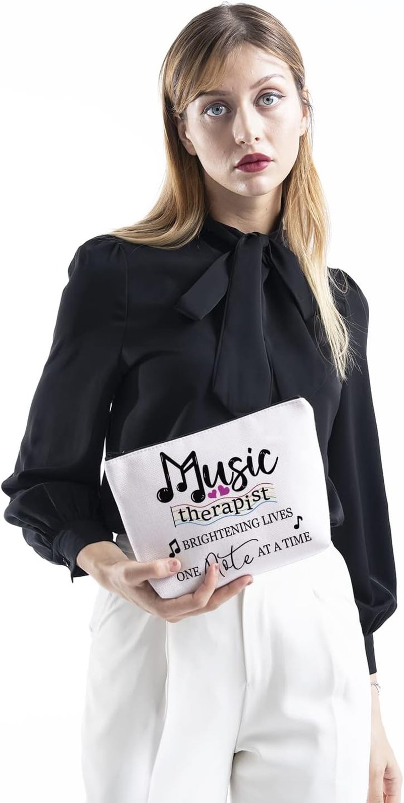 TSOTMO Music Therapist Gift - Brighten Lives with This Stylish Zipper Pouch Makeup Bag | Perfect for Teacher’s Day