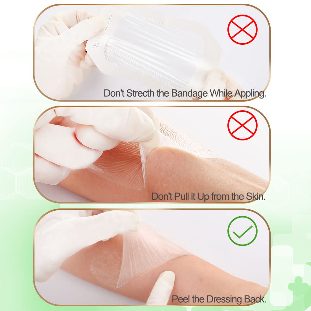 NeuHeils Transparent Film Dressing, Size 6''x8'', 20 Packs, Tattoo Aftercare Bandages, Large Waterproof Wound Cover Patch, Post Surgical Shower Shiled, IV Shield, PICC Catheter Shower Cover