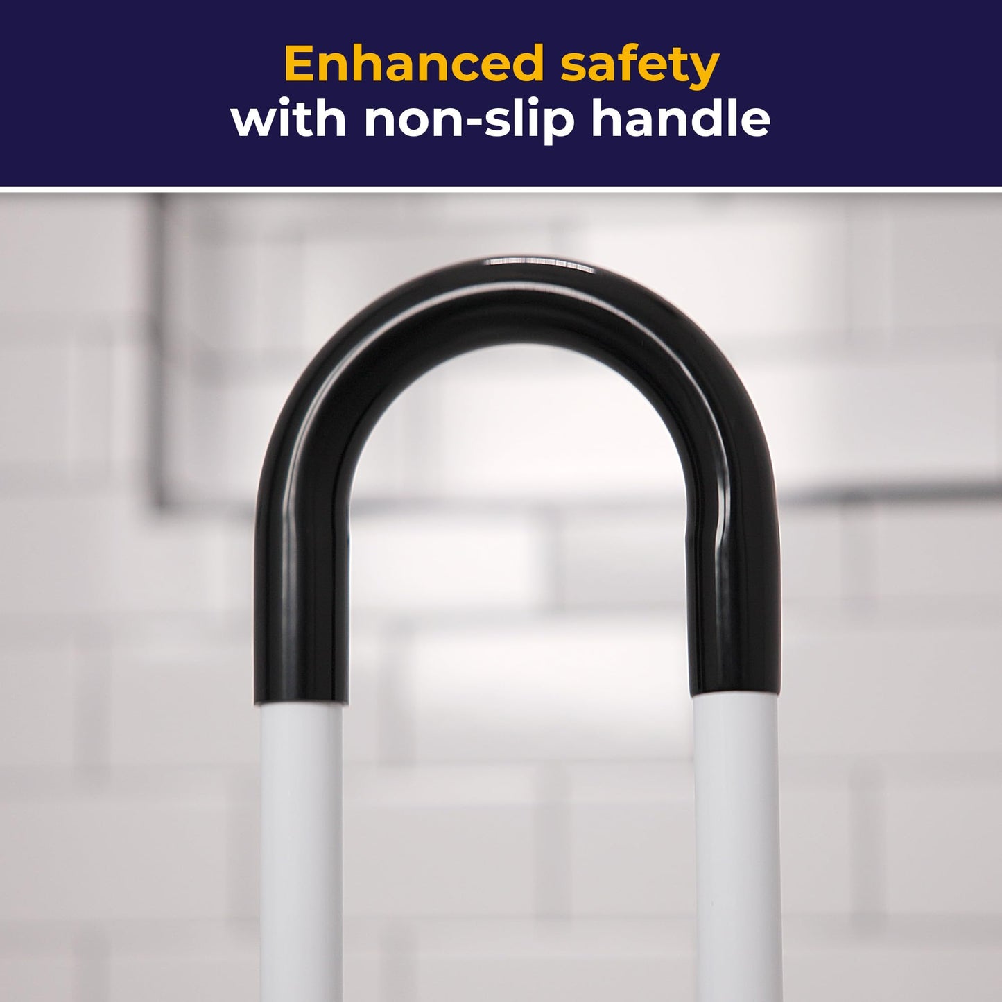 Drive Medical Adjustable Bathtub Grab Bar & Bathtub Safety Rail - Easy Clamp-On Installation - Durable Powder-Coated Steel Construction - Adjustable Height 14” to 17” - Scratch Proof Non-Slip Pads