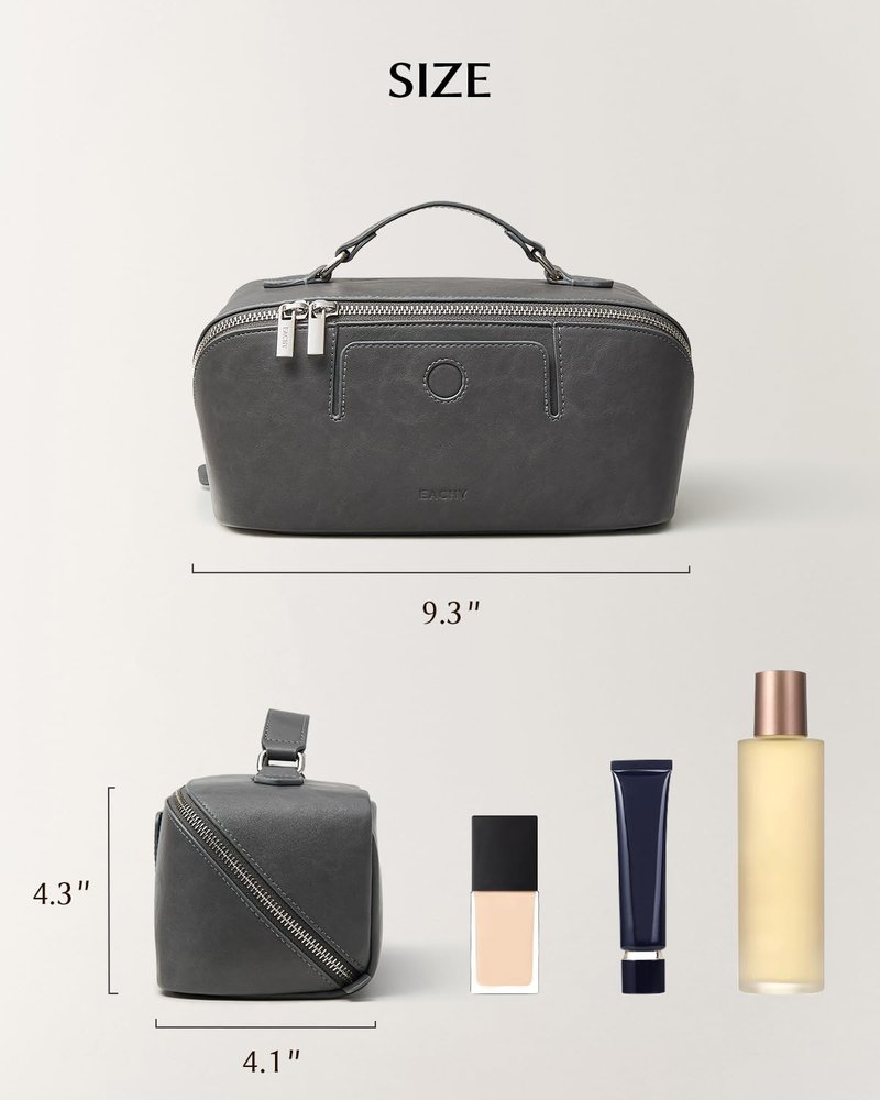 EACHY Makeup Bag, Large Capacity Provence Travel Toiletry Bag, Waterproof Cosmetic Bags for Women Large Capacity Makeup Pouch with Divider and Handle