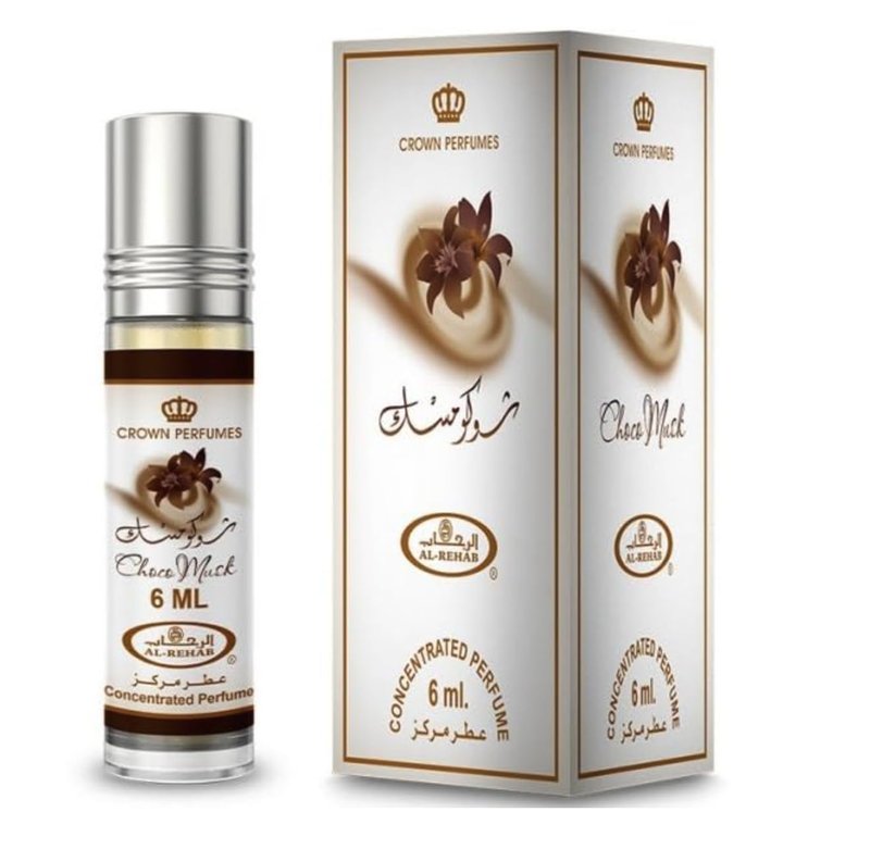 Al Rehab Choco Musk 2- Piece Set for Unisex, (1.7 Oz Eau De Parfum Spray + 6 Ml Concentrated Perfume Rollerball)