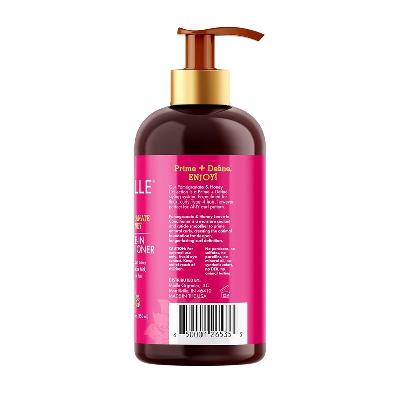 Mielle Organics Leave-In Conditioner for Curly Hair - Moisturizing Detangler & Damage Repair, 12 Fl Oz
