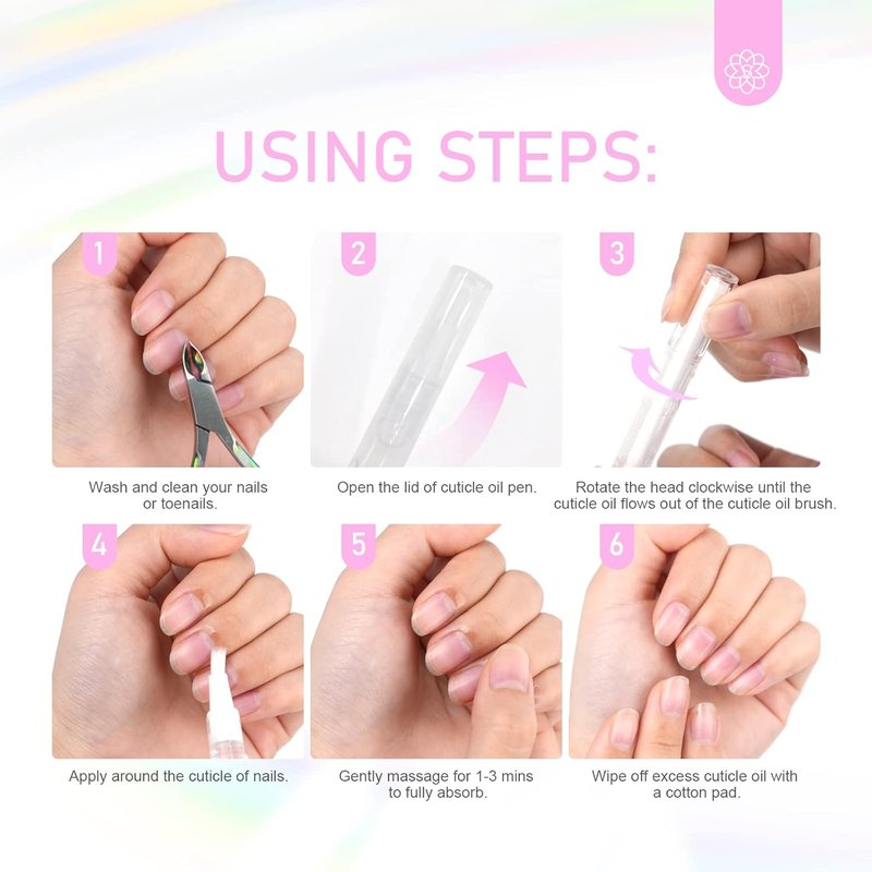 SAVILAND Cuticle Oil Pen Set - 6PCS Nail Growth Treatment & Strengthener for Healthy Nails