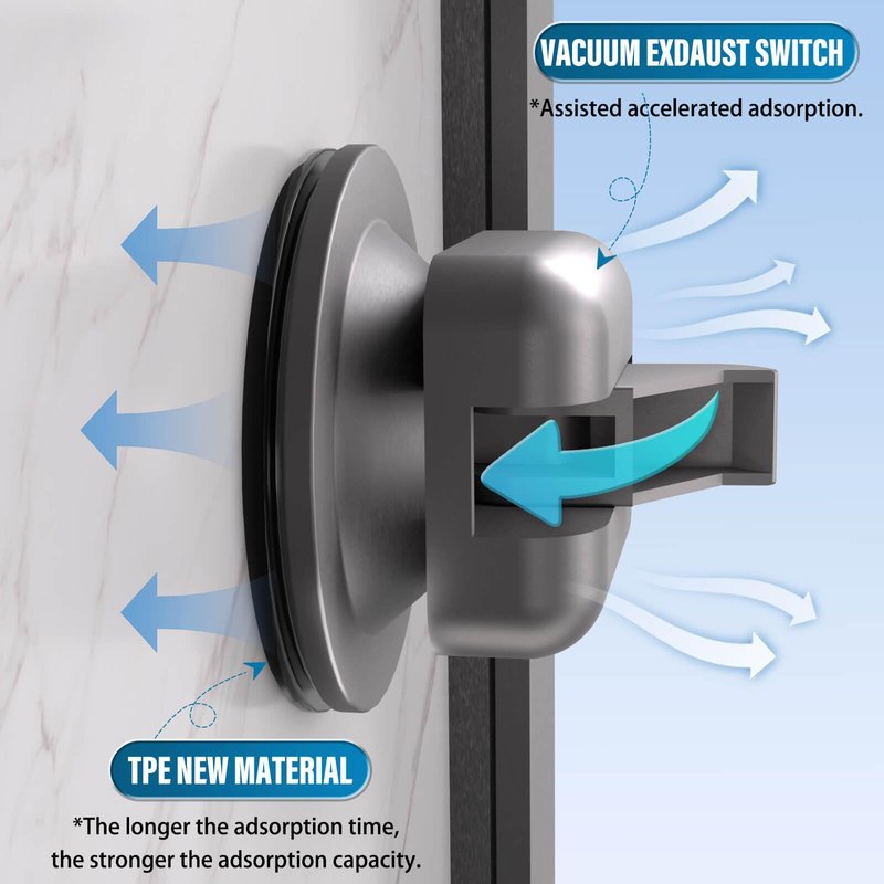 Onemake Suction Cup Shower Caddy, No Drilling Bathroom Organizer Shelf, Strong Vacuum Suction Holds Up to 22 lbs, Removable Shower Shelf for Tile Glass, Kitchen & Bathroom Storage Basket