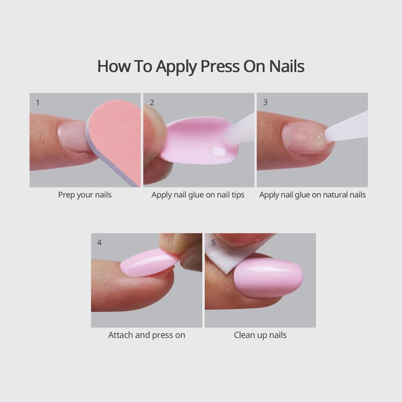 BTArtbox French Tip Press On Nails - Green Romance, Short Almond Press On Nails with Glue and Adhesive Tabs for Women in 16 Sizes - 32 Soft Gel Glue On Nails Kit