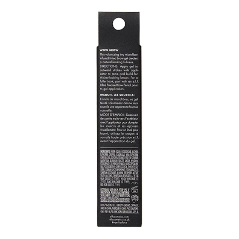 e.l.f. Wow Brow Gel, Volumizing, Buildable, Wax-Gel Hybrid, Creates Full, Voluminous-Looking Brows, Locks Brow Hairs In Place, Deep Brown
