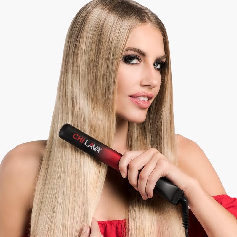 CHI Lava Ceramic 1″ Flat Iron | Volcanic Lava Plates for Smooth Styling, 11 ft Swivel Cord
