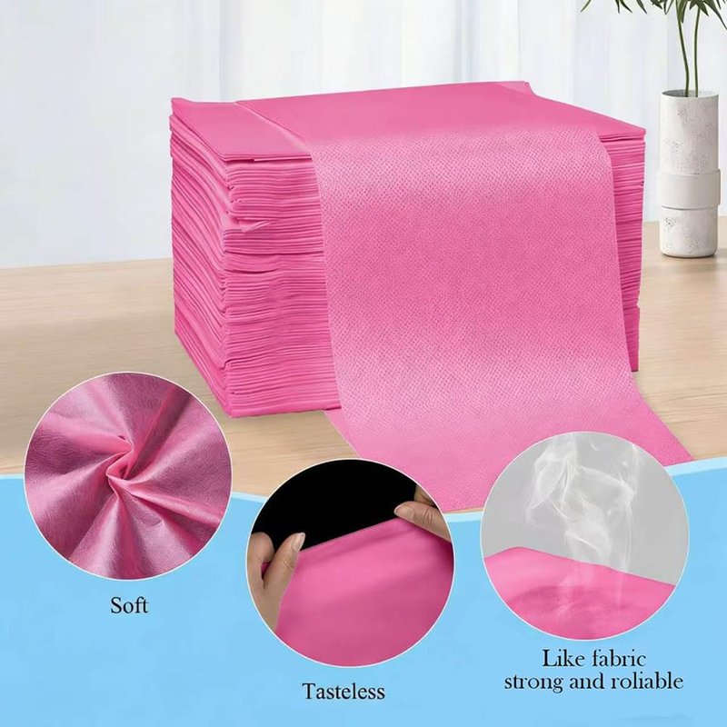 200Pcs Disposable Bed Sheets 31.5"x71"Massage Table Sheets Non-Woven Fabric Bed Covers for Ultimate Hygiene and Comfort in Massage,Tattoo, Beauty and Spa Treatments, Breathable & Durable Sheets(Pink)