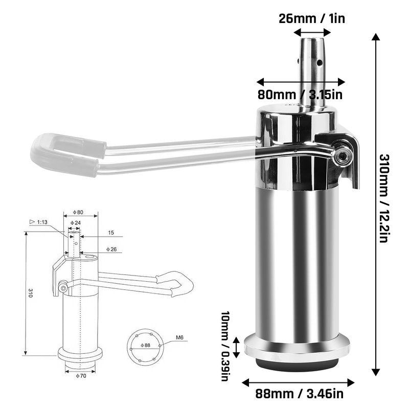 Barber Chair Replacement Hydraulic Pump - for Bar Beauty Salon Barber Hairdressing Adjustable Height,Weight Capacity 440 Lbs/200kg,Replacement Part for Most Standard Styling Chairs,Easy to Use