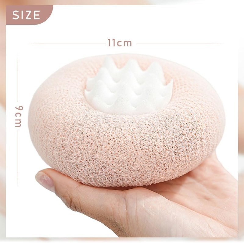 Super Soft Sunflower Suction Cup Bath Ball, ponge Mesh Pouf Shower Ball for Women, Men Shower,2024 Upgraded 2-in-1 Sunflower Bath Ball,Exfoliating Bath Sponge Cleaning Brush. (Purple+Green)