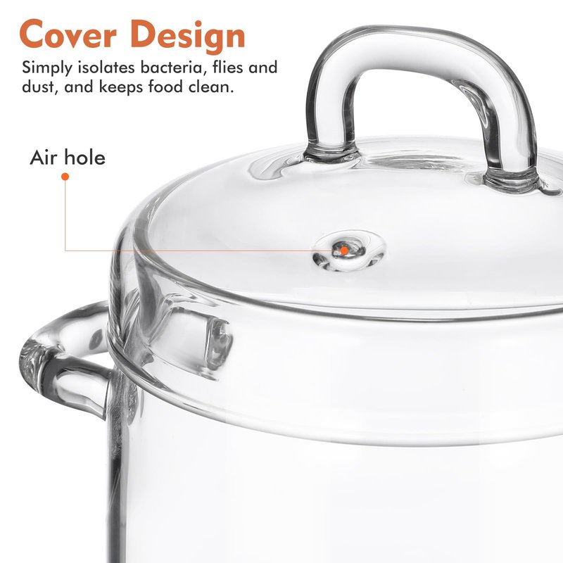 Hemoton Glass Stewing Pot with Lid 12Oz Borosilicate Heat-Resistant Soup Pot for Steamed Eggs Bird S Nest Kitchen Cookware Transparent Steam Bowl