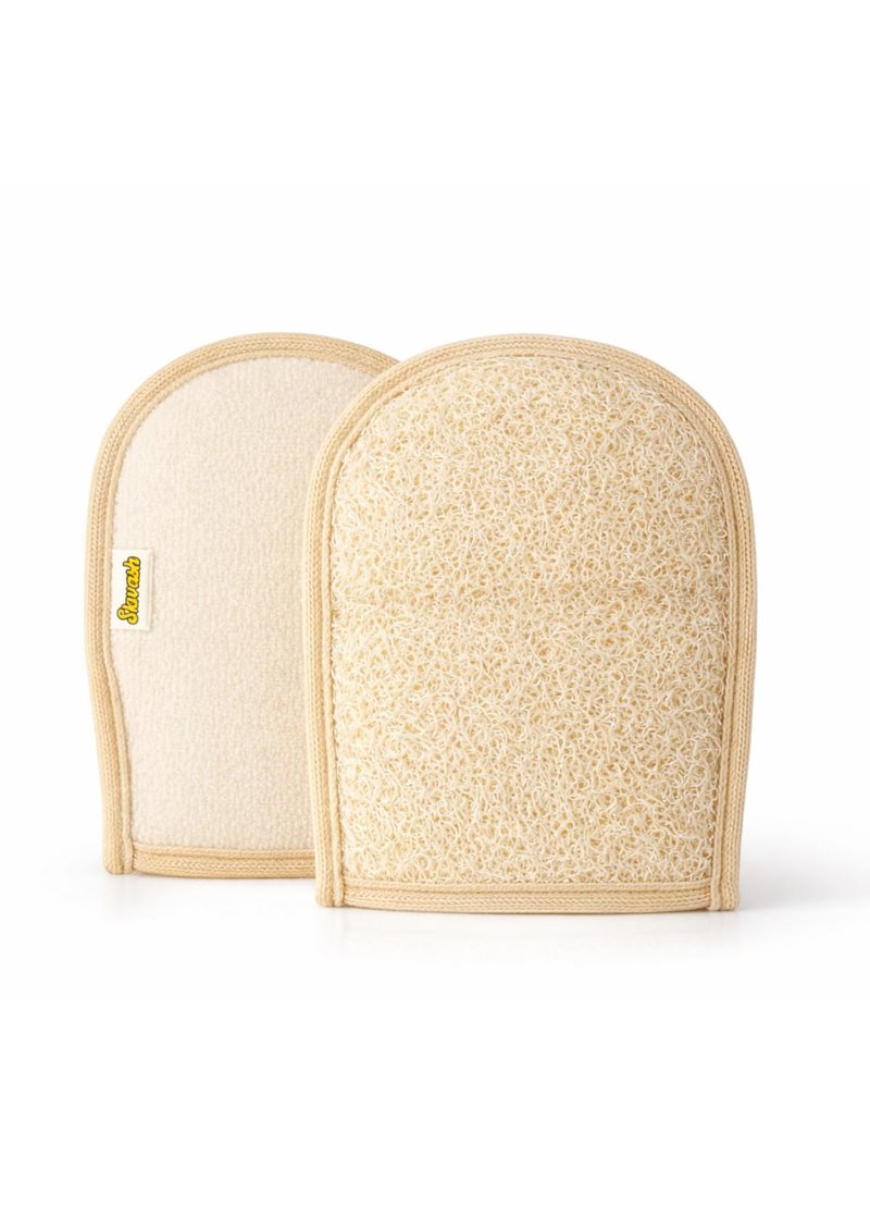 Skwash, Natural Loofah Glove, Exfoliating Body Scrubber for Shower, Deep Clean, Smooth Skin