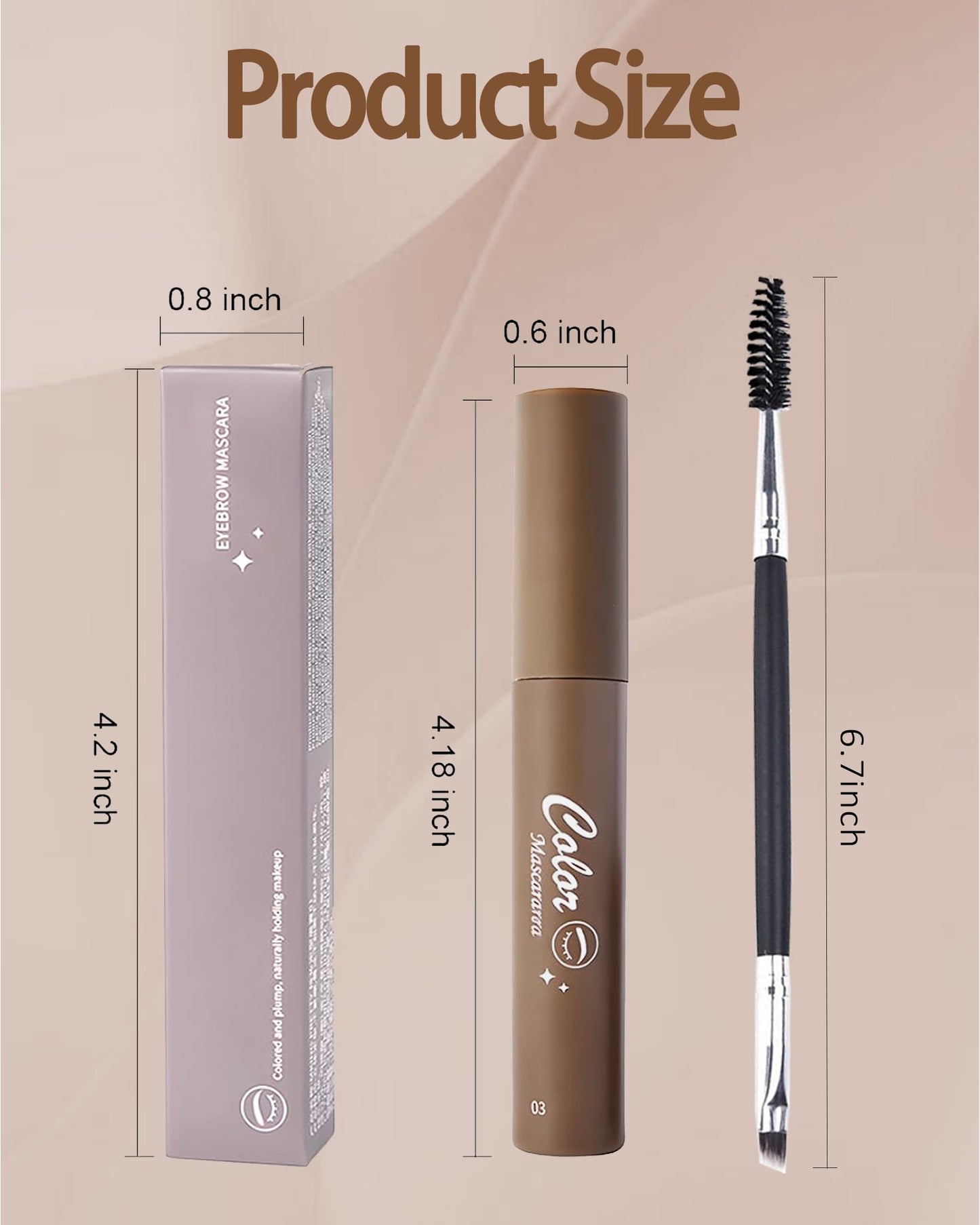 Waterproof Tinted Brow Gel,Long Lasting Smudgeproof Liquid Brow Gel,Creamy Eyebrow Mascara,Volumizing Enhance Brow Mascara,with Double Head Brow Brush,Eyebrow Makeup for Women Christmas-03 Light Brown
