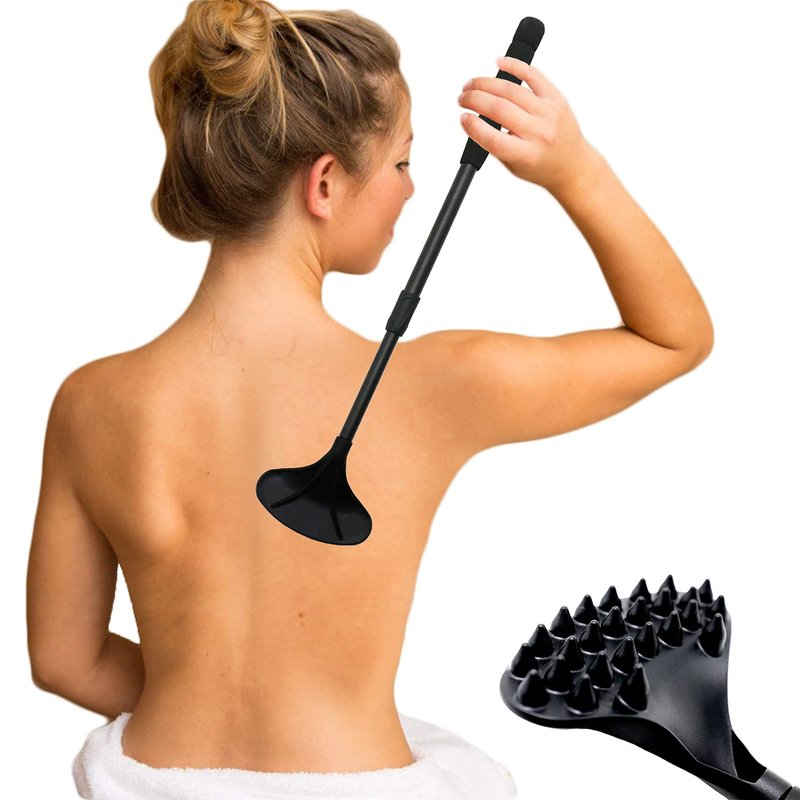 EASACE Back Scratcher for Women Men Extendable with Strong ABS Massage Head, 21inch Body Scratcher for Adults - Pets Compact - Retractable(Black)